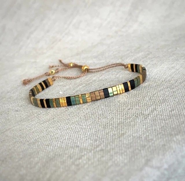 Miyuki TilA 24k Gold Plated Handmade Boho Women Adjustable Healing Bracelet Gift