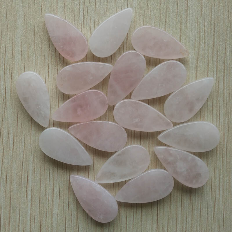 12pcs Natural Powder Crystal Water Drop Cab Cabochons Beads No Holes 15x30mm DIY