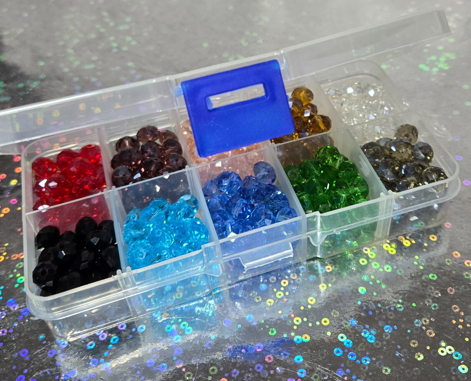 Crystal Beads 8mm Faceted Roundel Glass Beads for Jewelry Making 300 pcs