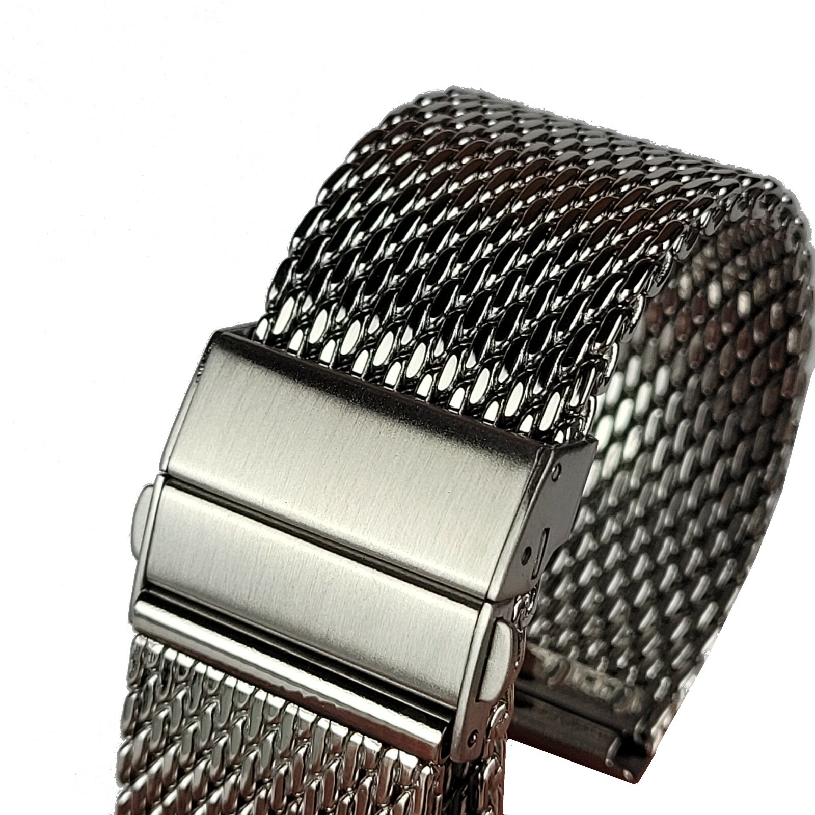 Stainless Steel Mesh Watch Band | Deployment Catch | Breitling Superocean Style