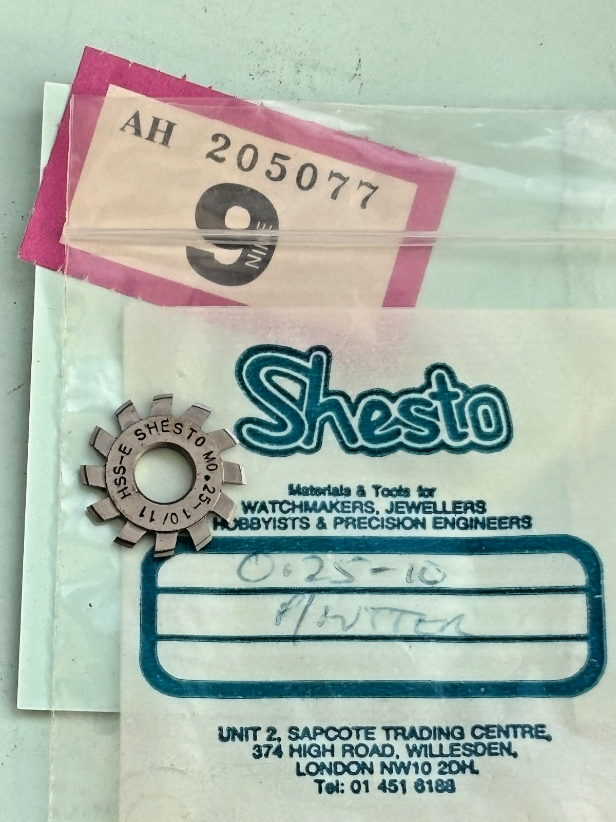 watchmakers lathe gear wheel pinion cutter MO.25-10/11 by SHESTO clock cutter