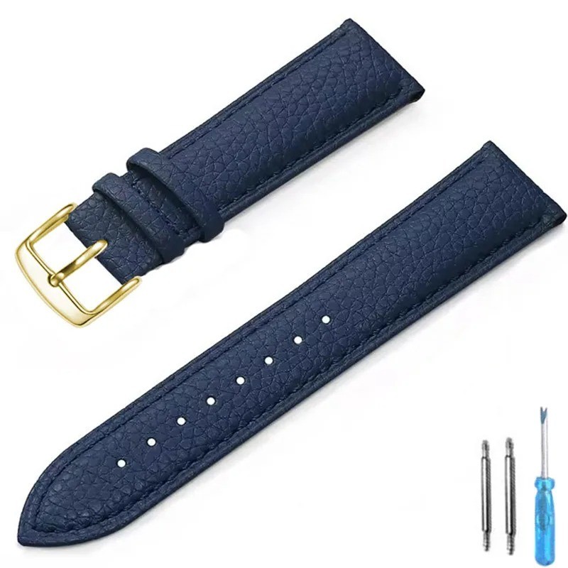 Genuine Leather Watch Strap for Man Women High-quality Wrist Watchband + Tool