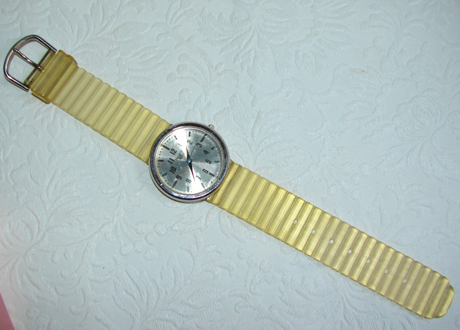 Vtg 1990 Nurse Mates WATCH w/Orig Case & Papers, Rubber Band, Hong Kong B67