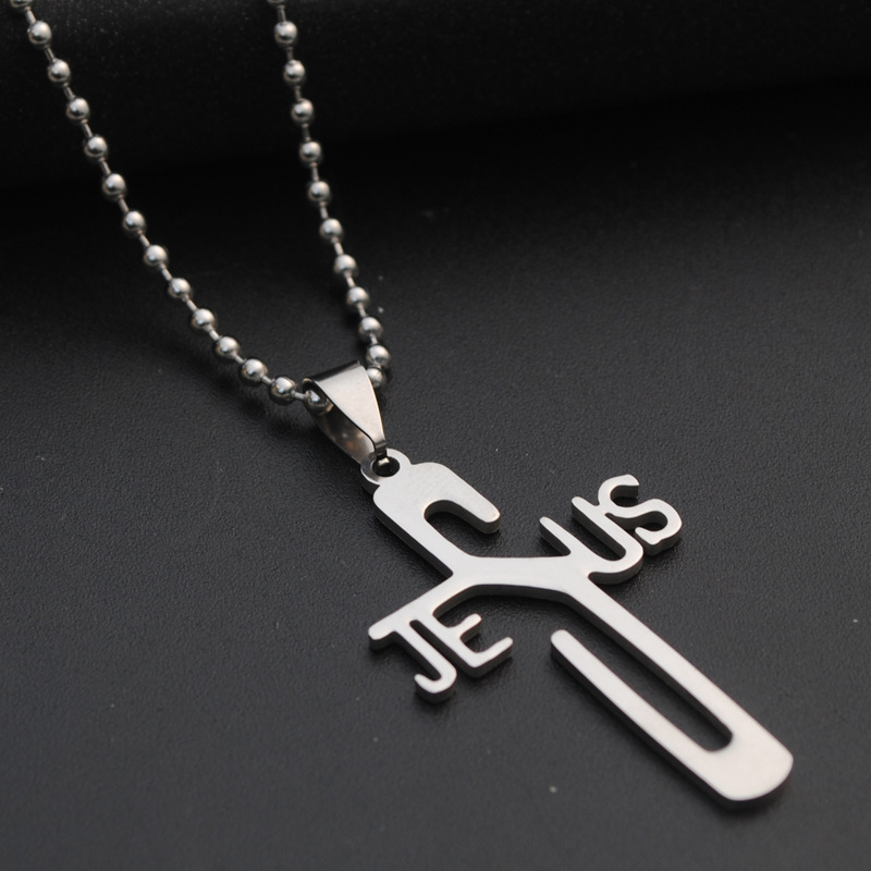 J&J Bro™ Jesus Name on Cross Christian Religious Pendant Necklace Bulk Packing