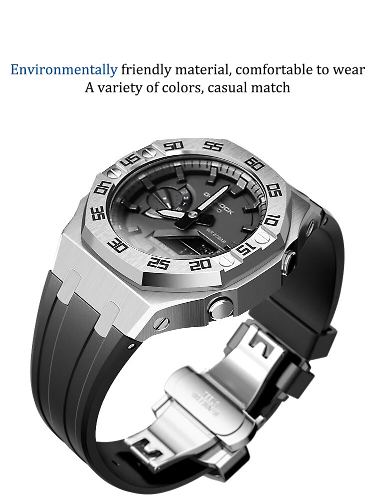 Dial Bezel Mod Kit Steel Case Strap for G-Shock GA-2100/2110 Refit Cover AP Band