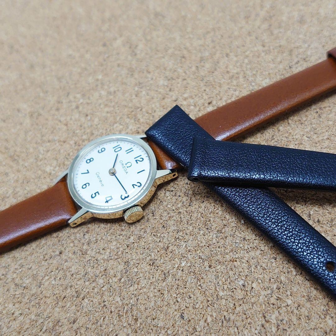 Overhauled Omega Geneve Arabic Numerals Ladies 1973 Safe packing!