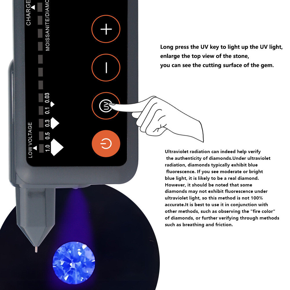 Rechargeable Diamond Tester Pen, Professional High Accuracy Jewelry Black pdEc