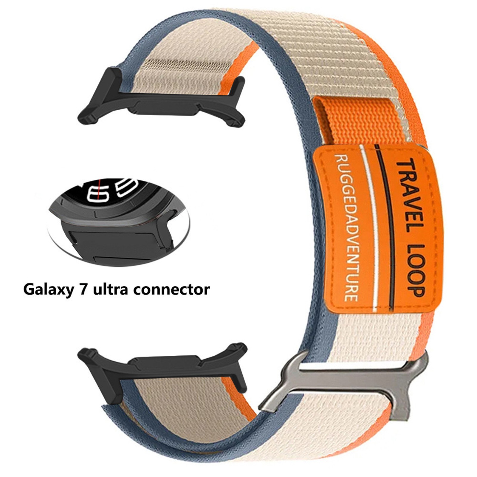 Fr Samsung Galaxy Watch Ultra 2025/Ultra 47mm Band Rugged Nylon Strap Woven Loop