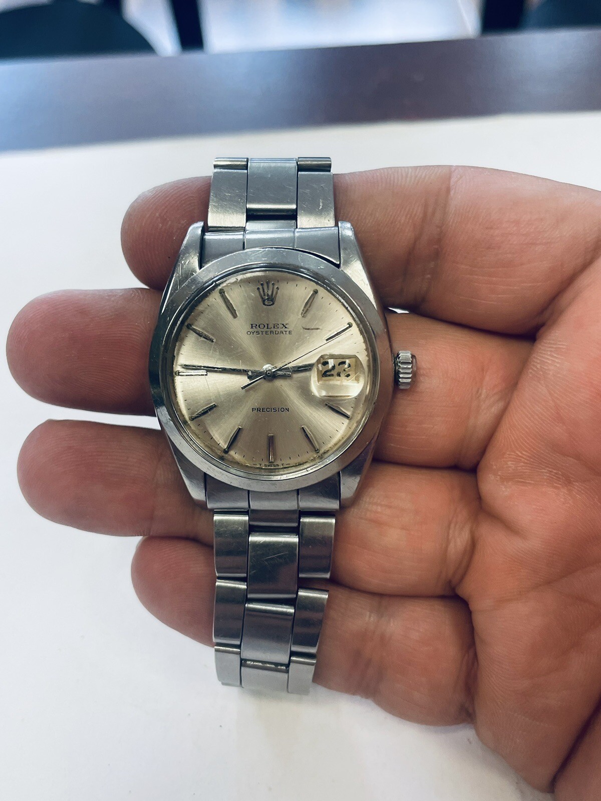 Rolex Oysterdate Precision 34mm Stainless Steel Bracelet Watch – 6694