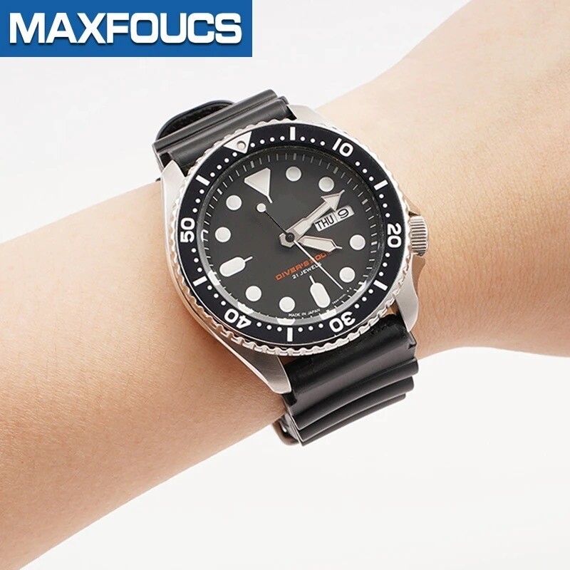 CITIZEN SEIKO COMPATBILE BLACK BUCKLE RUBBER DIVER SPORT WATCH STRAP BAND