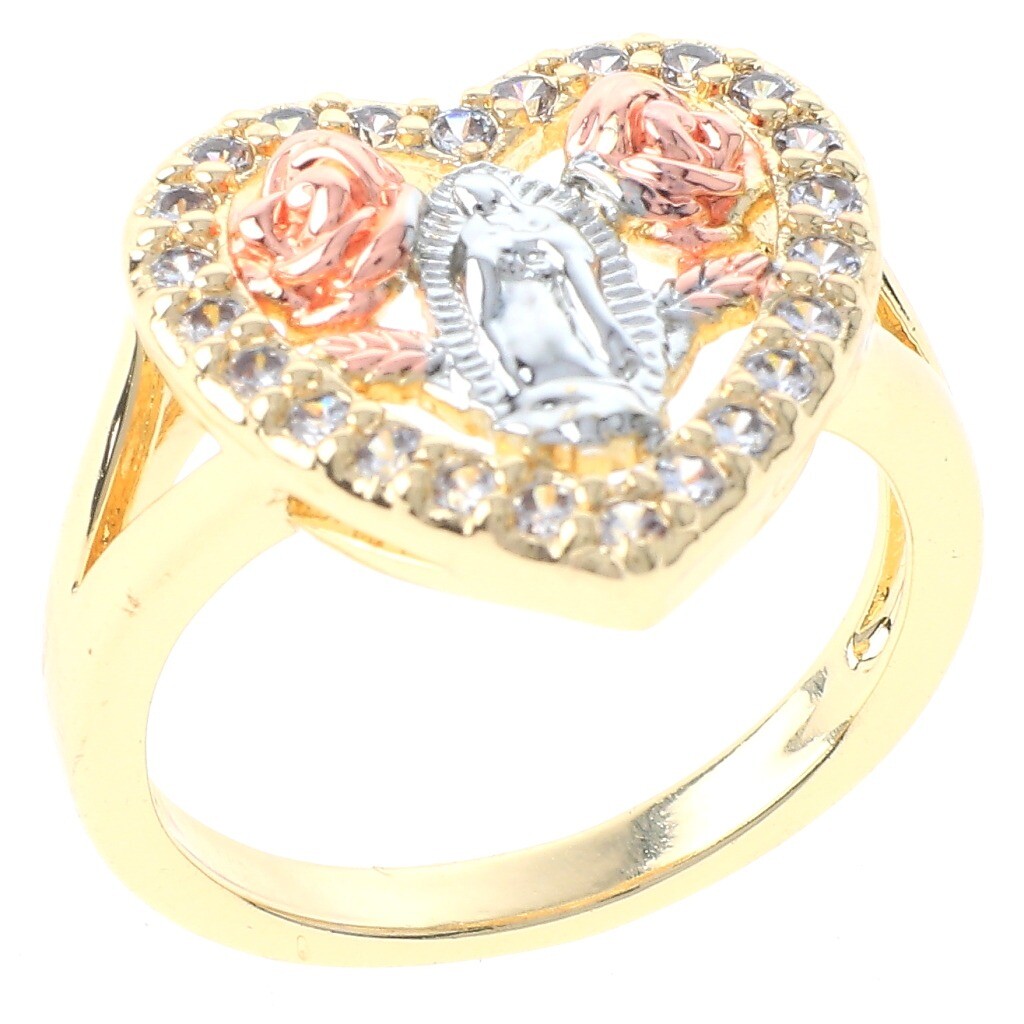 Gold Tone Gold Plated Ring With Clear Rhinestone – RG1001-7