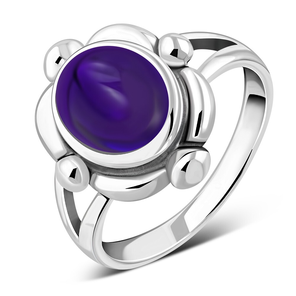 Amethyst Sterling Silver Ring Size T 1/2- MORE SIZES AVAILABLE
