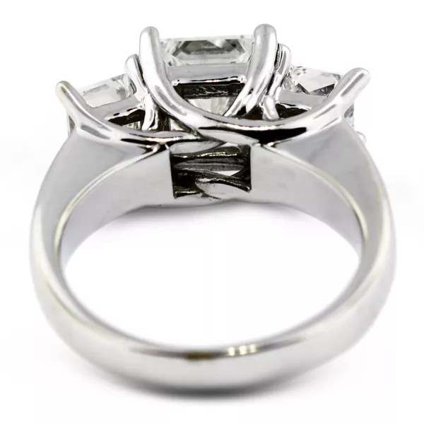 14K White Gold Engagement Ring Trellis 3.17 CT Princess Lab-Grown Diamond F SI1