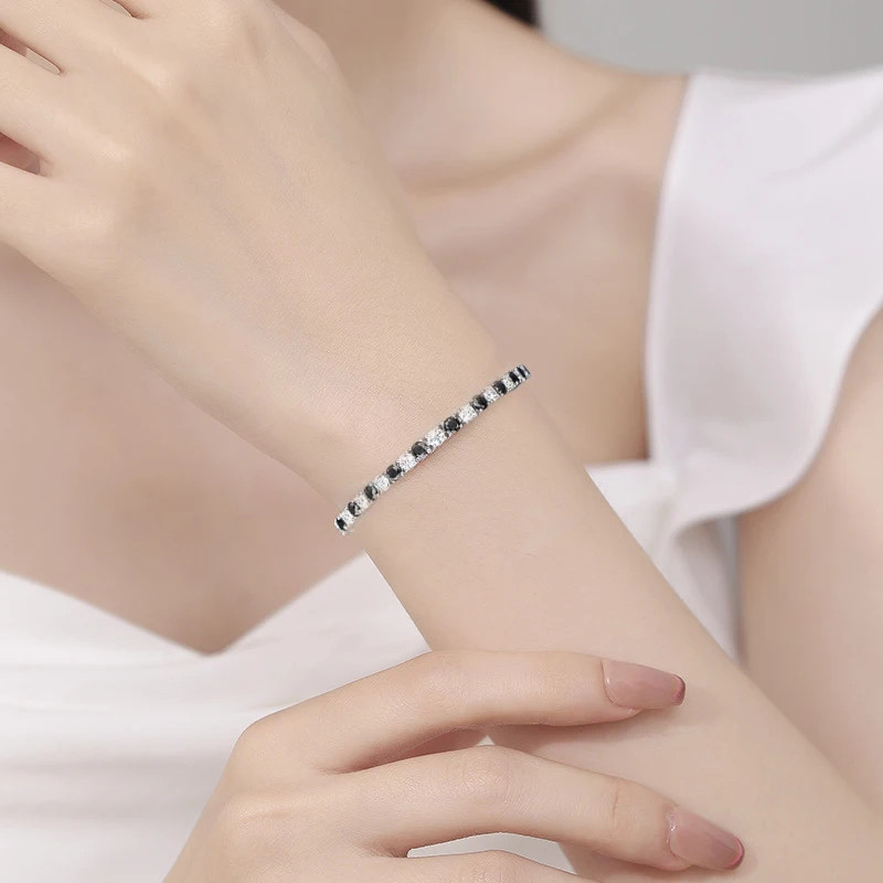 7.0ct Lab-Created Round Shape Diamond Test Pass Tennis 21cm Bracelet VS1/D