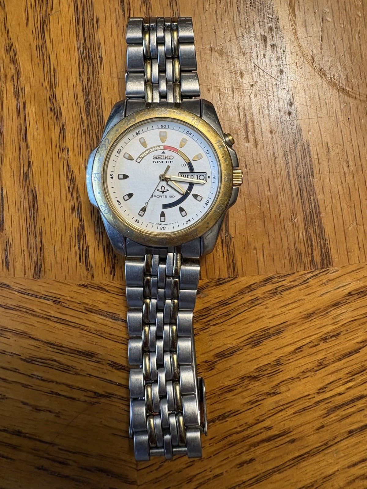 Seiko Kinetic Sports 50 5M43 Day Date Two Tone |