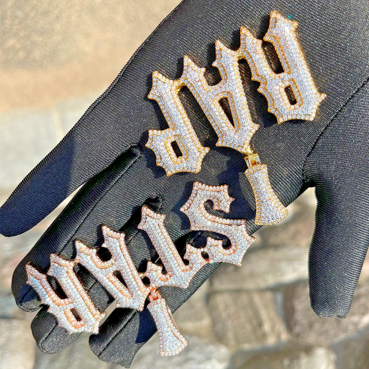 Iced Out Custom Name Necklace Personalized Pendant Men Hip Hop Jewelry Gift New