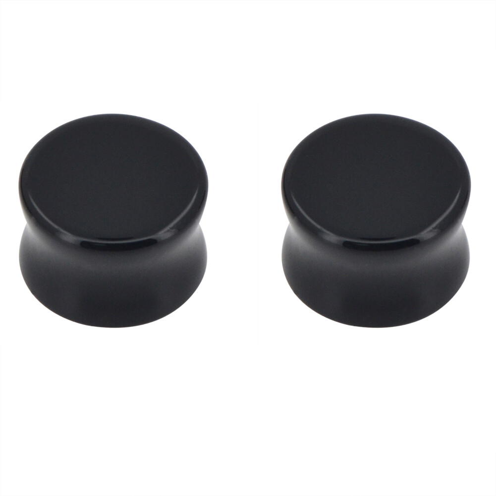 1 Pair of Black Double Flare Ebony Organic Natural Wood Ear Plug Flat Face E552