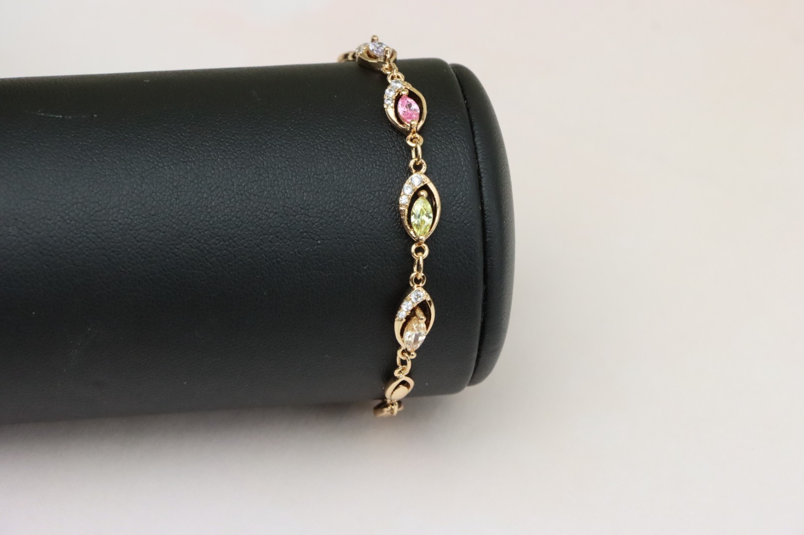 with Multicolor Stones and Crystals, XPBL0789 Rose Gold Bracelet