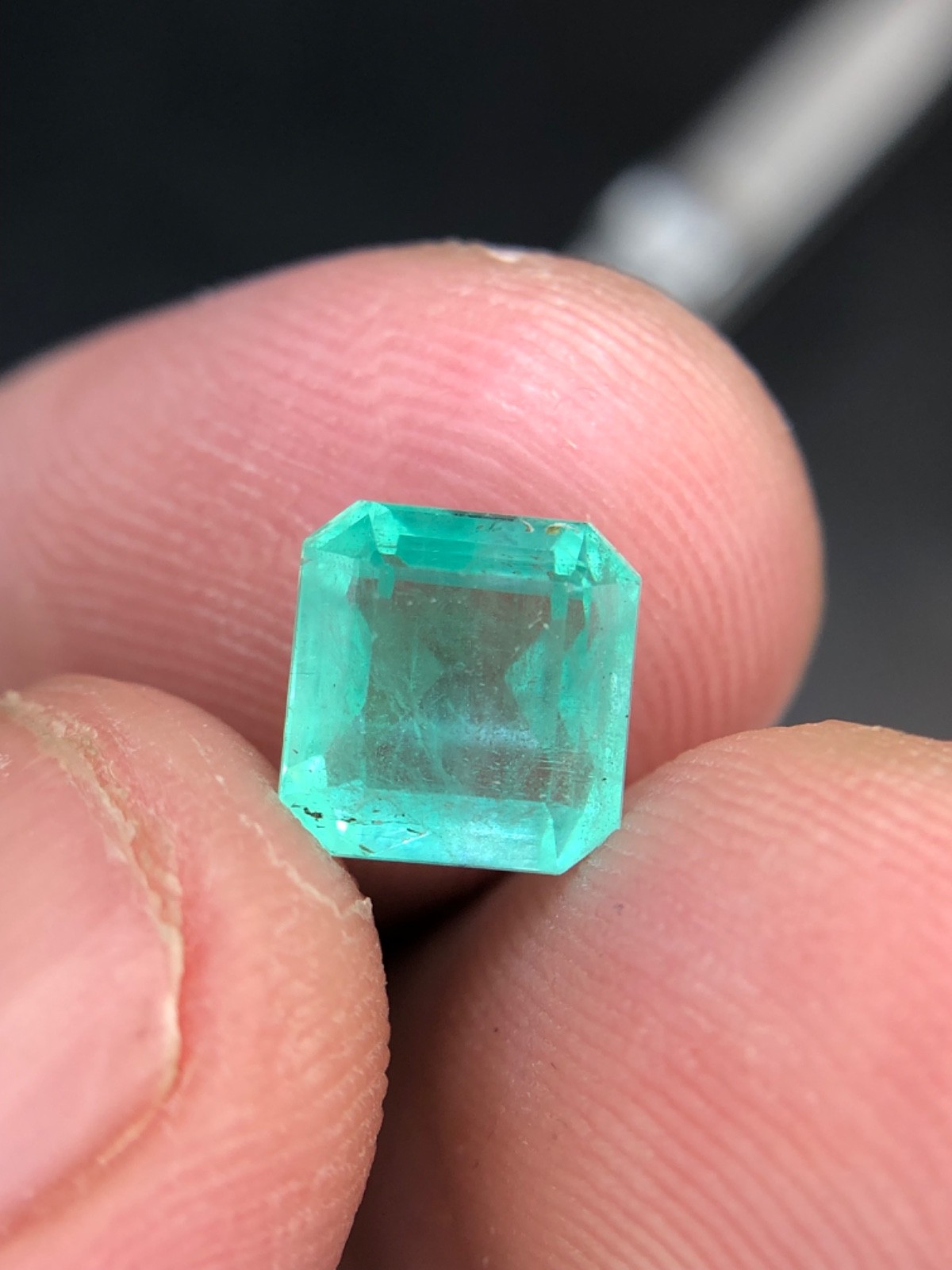 6.70 Cts Natural Nigerian Emerald Bluish Green Color Cushion Cut loose gemstone