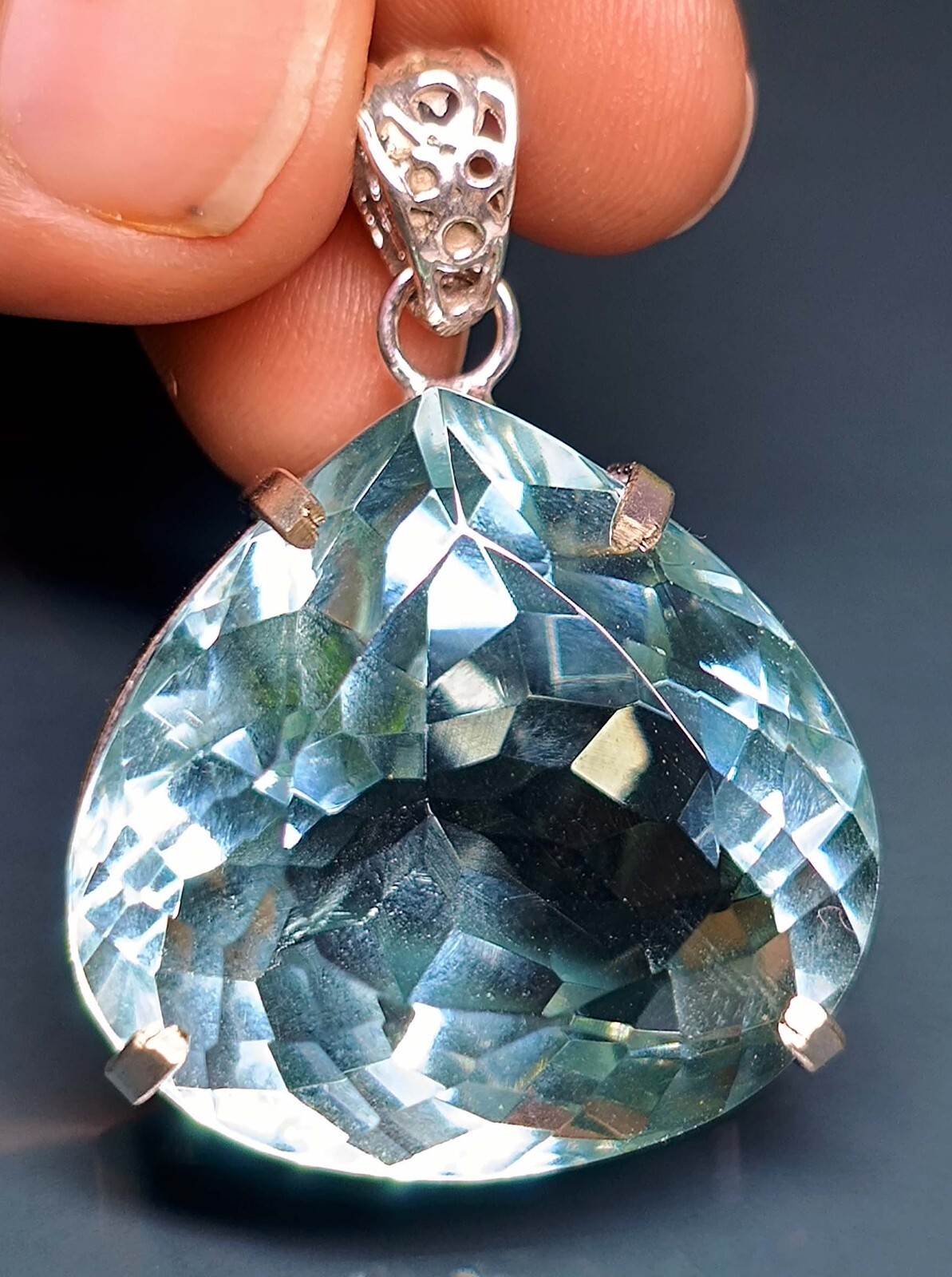 Water Blue Topaz Pear Cut 112.20 Ct Locket EGL Certified Natural Gemstone PD017
