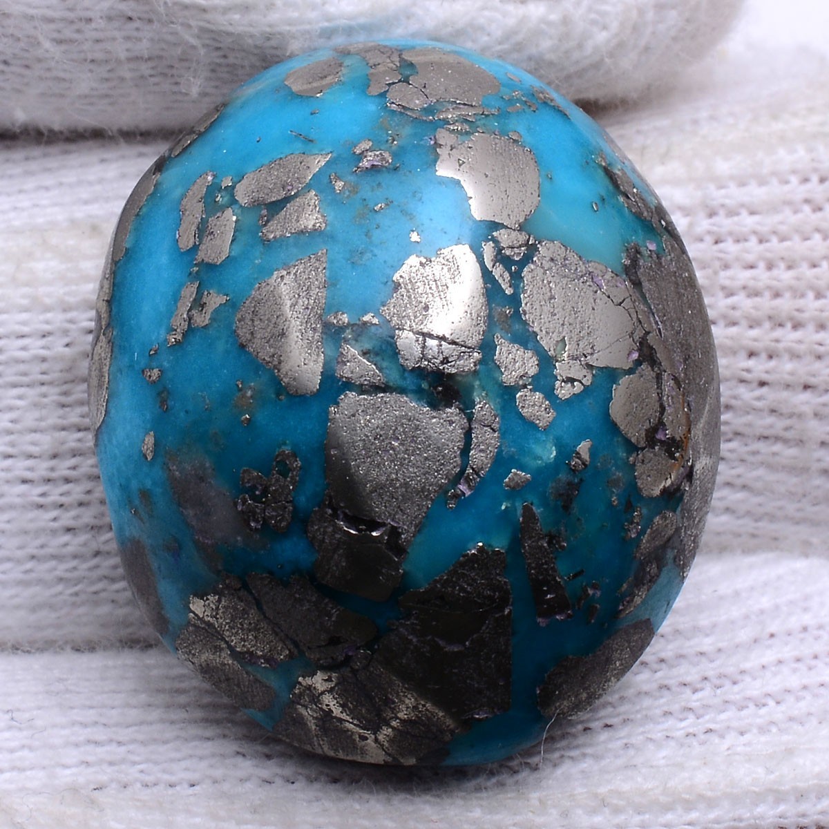 Blue Gold Magic~ 79.00 Cts Natural Persian Turquoise Hi-End Cabochon Gemstone