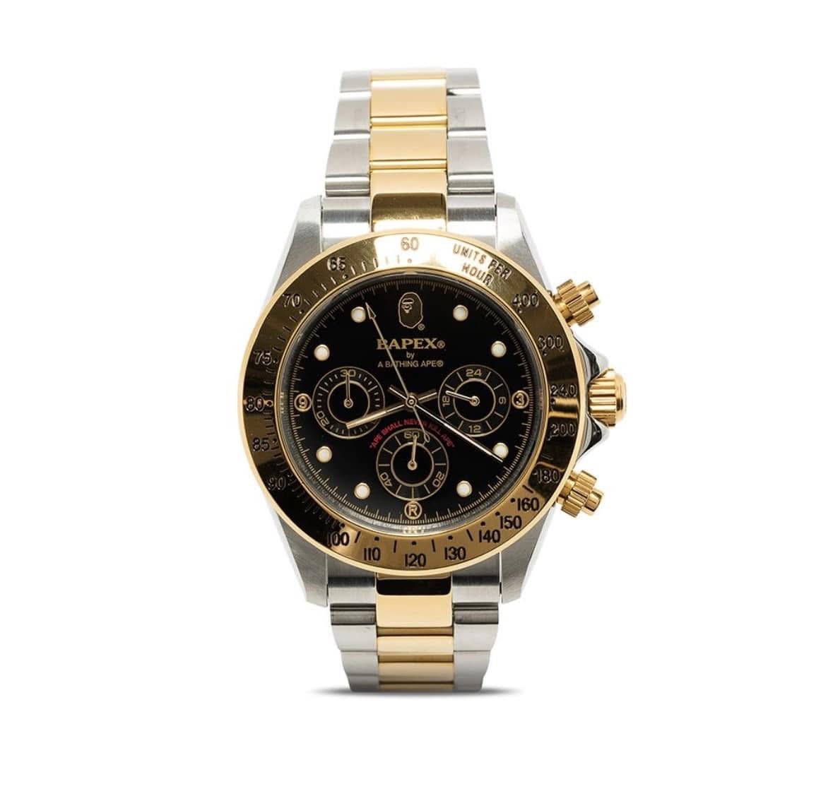 Bape Type 3 Bapex Gold Silver Black Watch – Brand New – Authentic