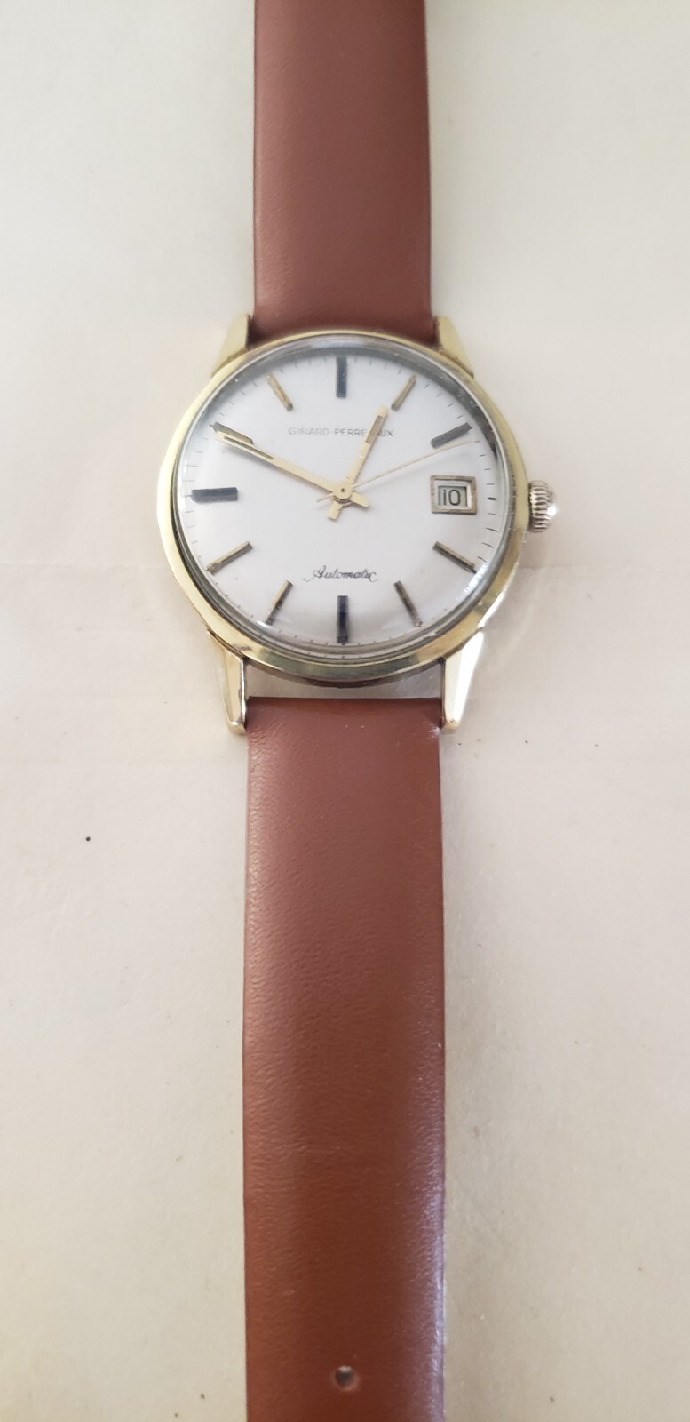 Vintage Girard Perregaux W/ Date Automatic 35mm Wrist Watch Runs great 21 Jewel