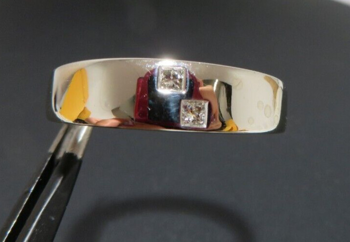 10K WG MEN’S DIAMOND BAND RING 0.07 ct SZ 11.5 6.14 MM WIDE 5.93 gram(G133147-2