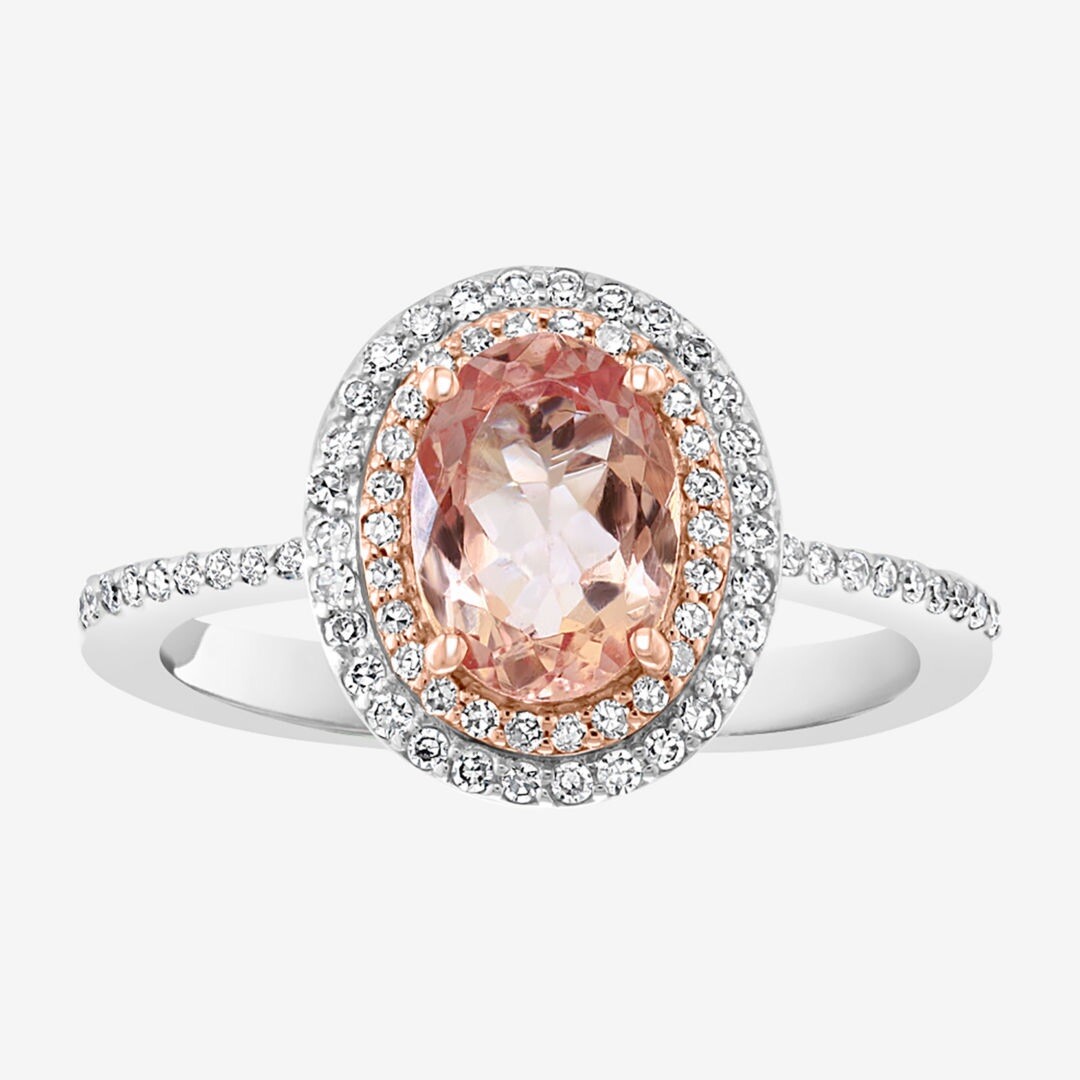 EFFY® 1/4 CT DIAMOND & 1.75 CT PINK MORGANITE 14K WHITE GOLD COCKTAIL RING
