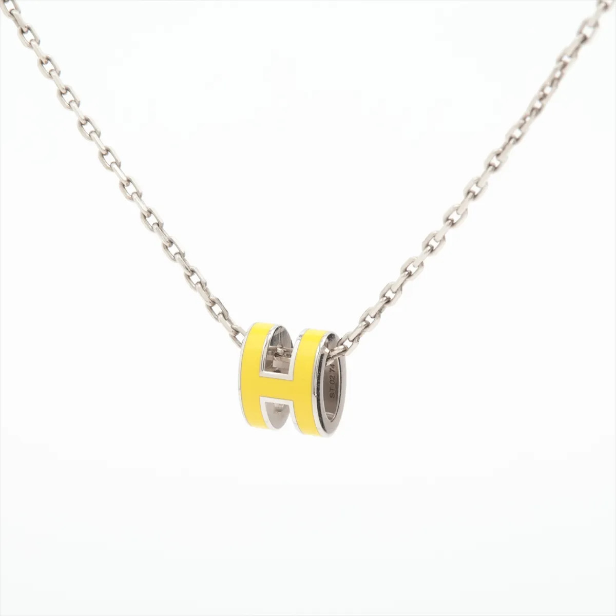 Hermès Mini-pop H ST0274 Necklace GP yellow x silver