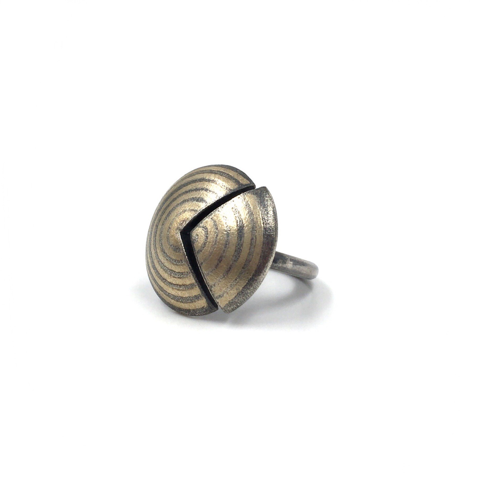 925 Silver Ring Scandinavian Designer Jewellery Round Spiral 17.2mm / 54