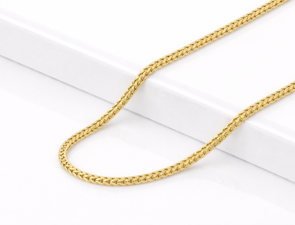 Italian 1/200 14K Yellow Gold Overlay Franco Chain Necklace 3mm Men Women