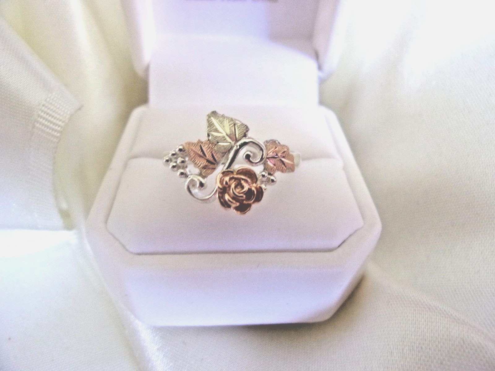 12K BLACK HILLS SOLID GOLD LEAFS Rose Ring Size 6, 9, 10, Only
