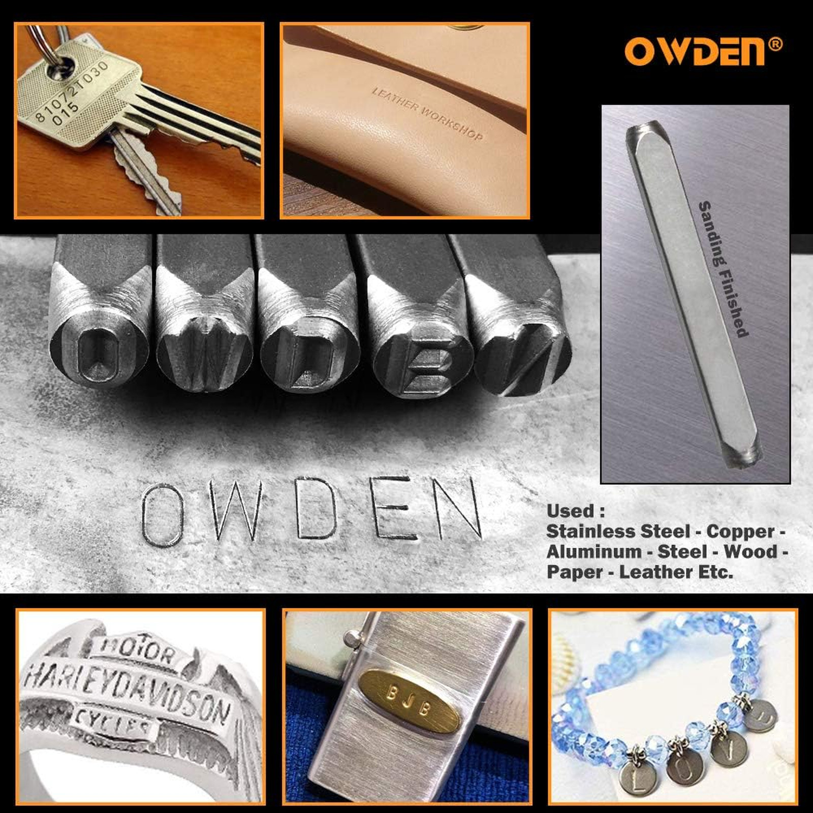 Steel Metal Letter Number Punch Set 36Pcs Alloy Steel 4mm for Jewelry Craft