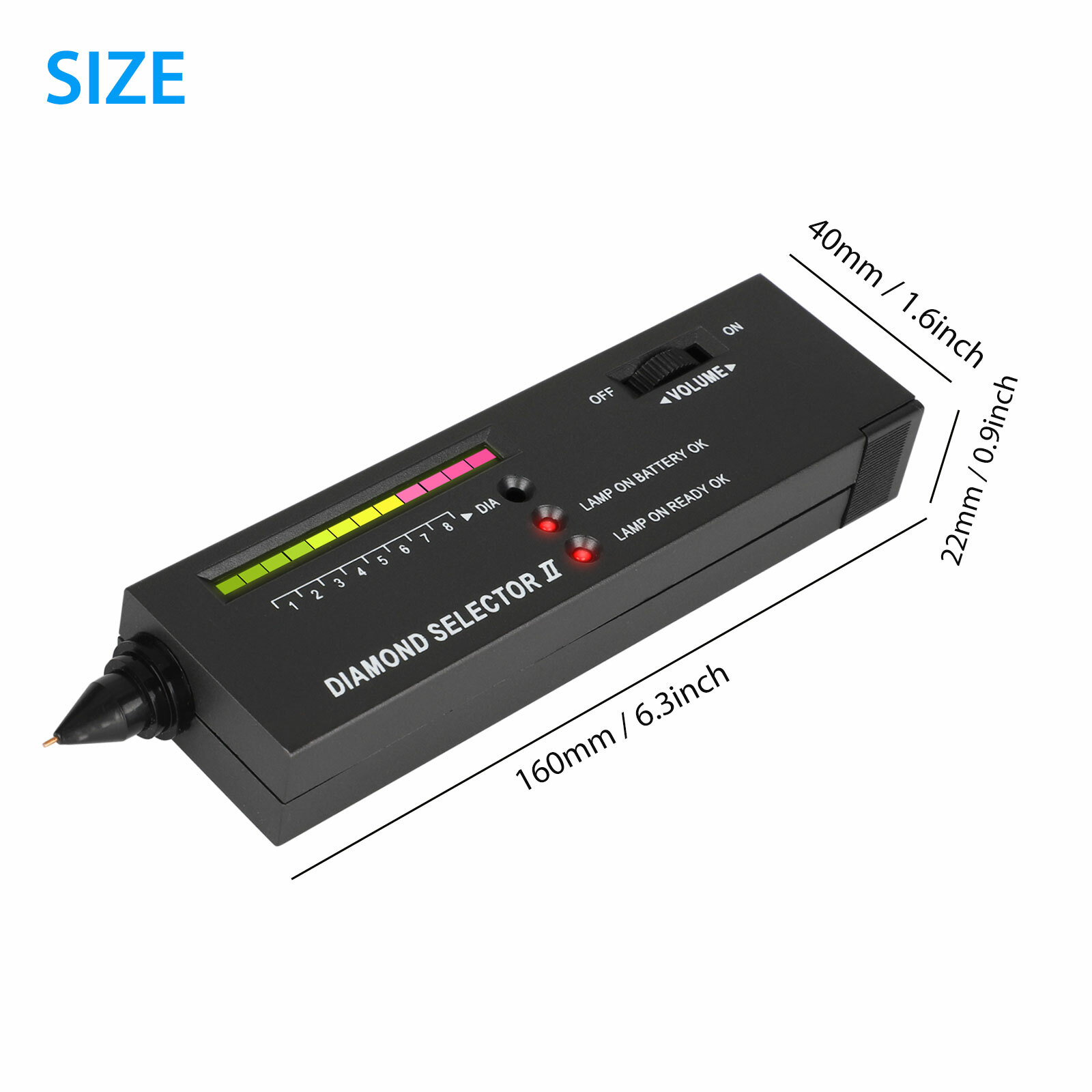 Portable Diamond Gem Tester Selector with Case Gemstone Platform Jeweler Tool