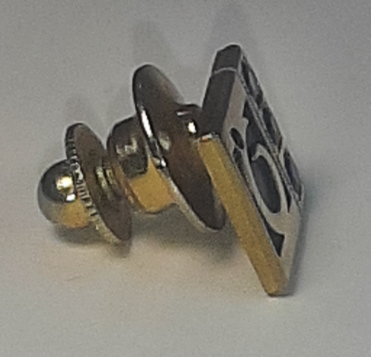 10K Gold Tie tac Pin w 3 Sapphires lapel pin 1/5 10K Vintage