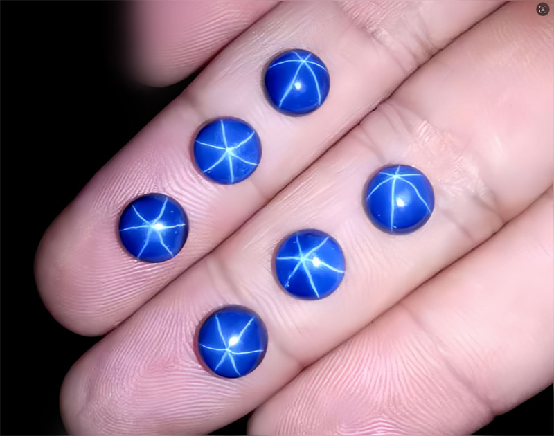 Top Quality Round Cabochon Blue Star Sapphire Lab-Created AAAA+ Loose Gemstone