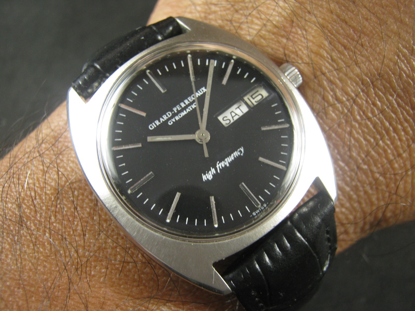 GIRARD PERREGAUX HIGH FREQUENCY GYROMATIC Black Dial Serviced Men’s 35mm