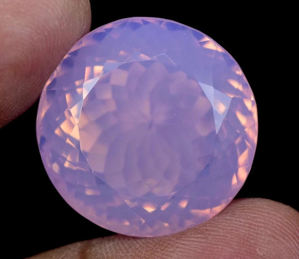 165 CT Certified Purple Pink Opal Round Cut Big Size Loose Gemstone Rare Find