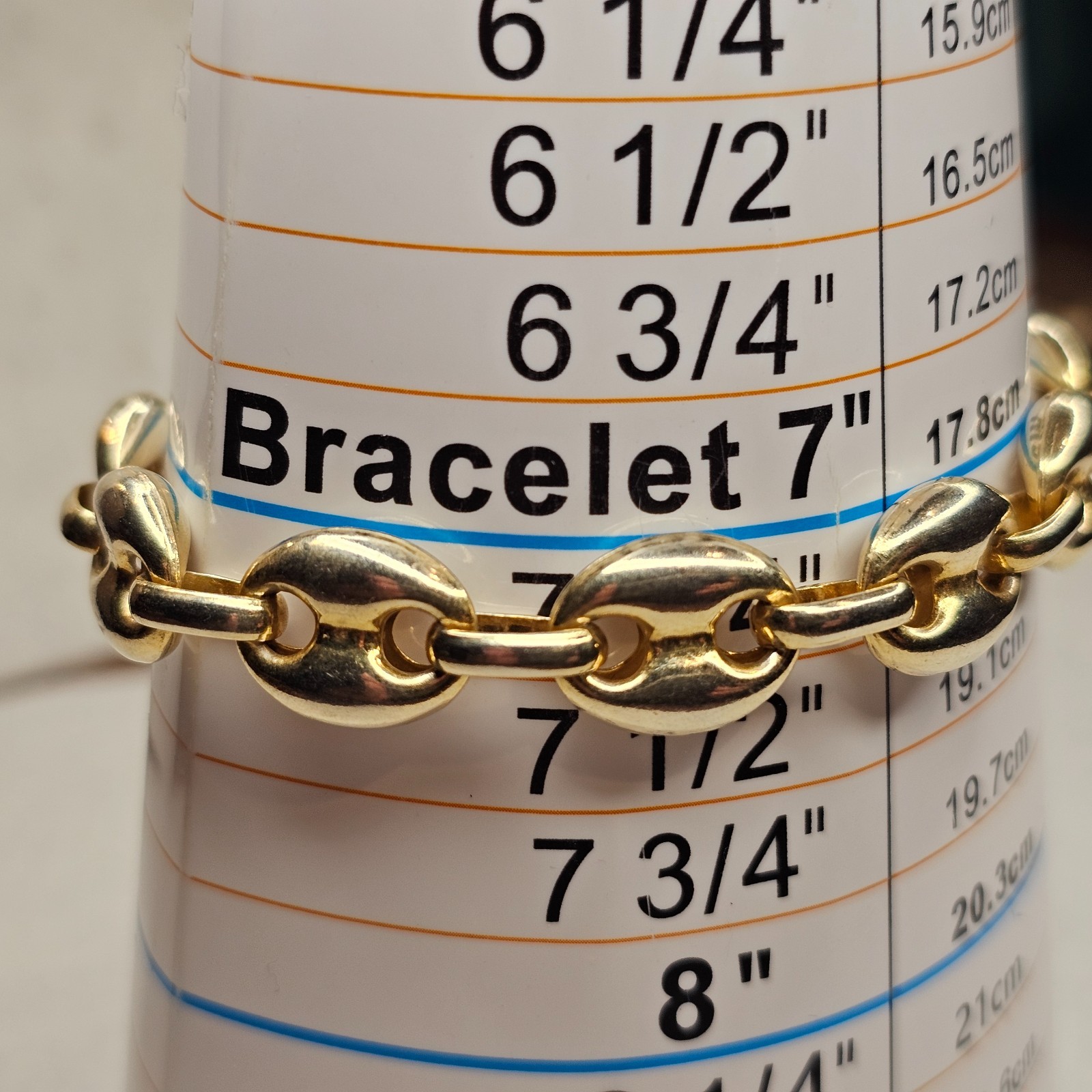 Vintage 925 Sterling Silver Gold Vermeil Puffy Gucci Link Bracelet 11mm 7.25″