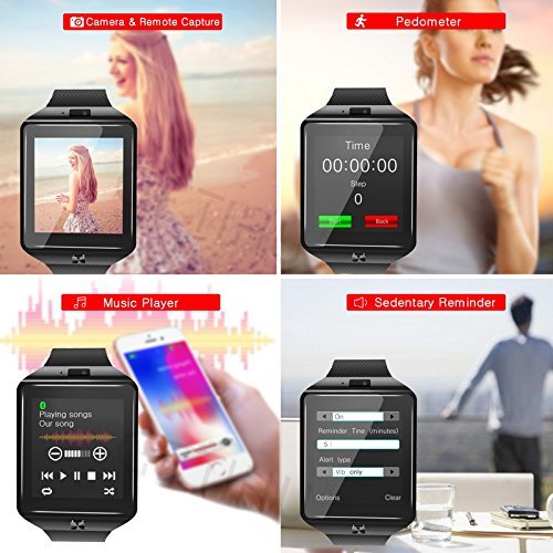 Touch Screen Bluetooth Smart Wrist Watch Phone SIM Card Slot Music Fitness Track