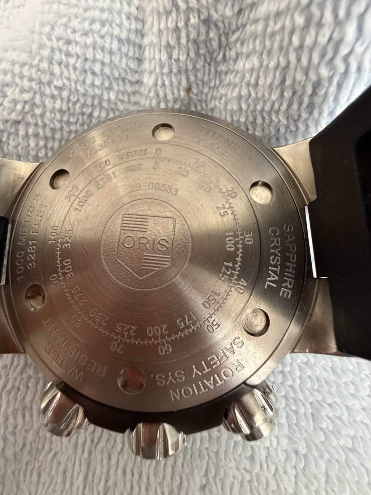 ORIS Diver 1000m CHRONOGRAPH Automatic 50mm TITANIUM Case Black Rubber Strap