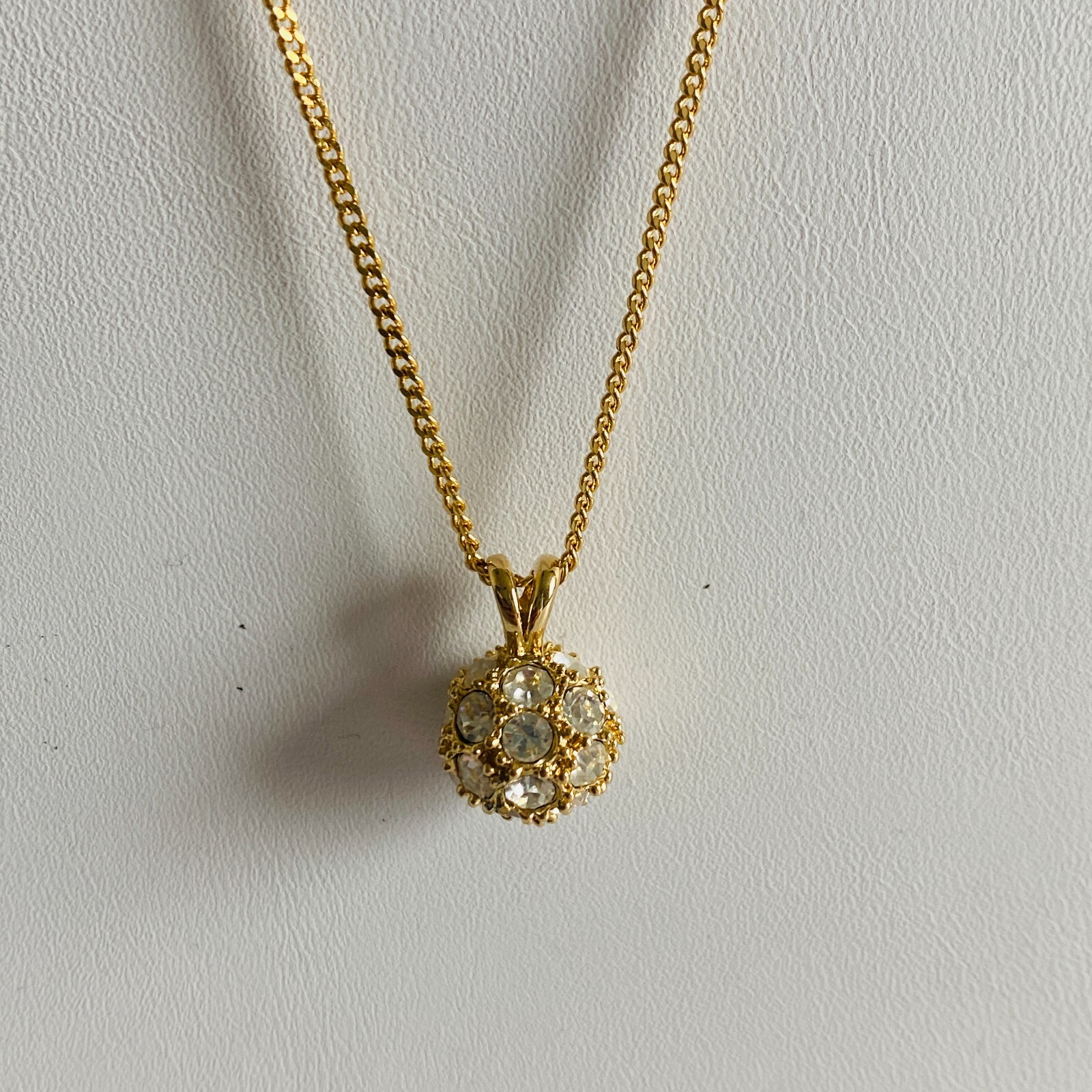 Yellow Gold Necklace and Earrings Set 9.5in
