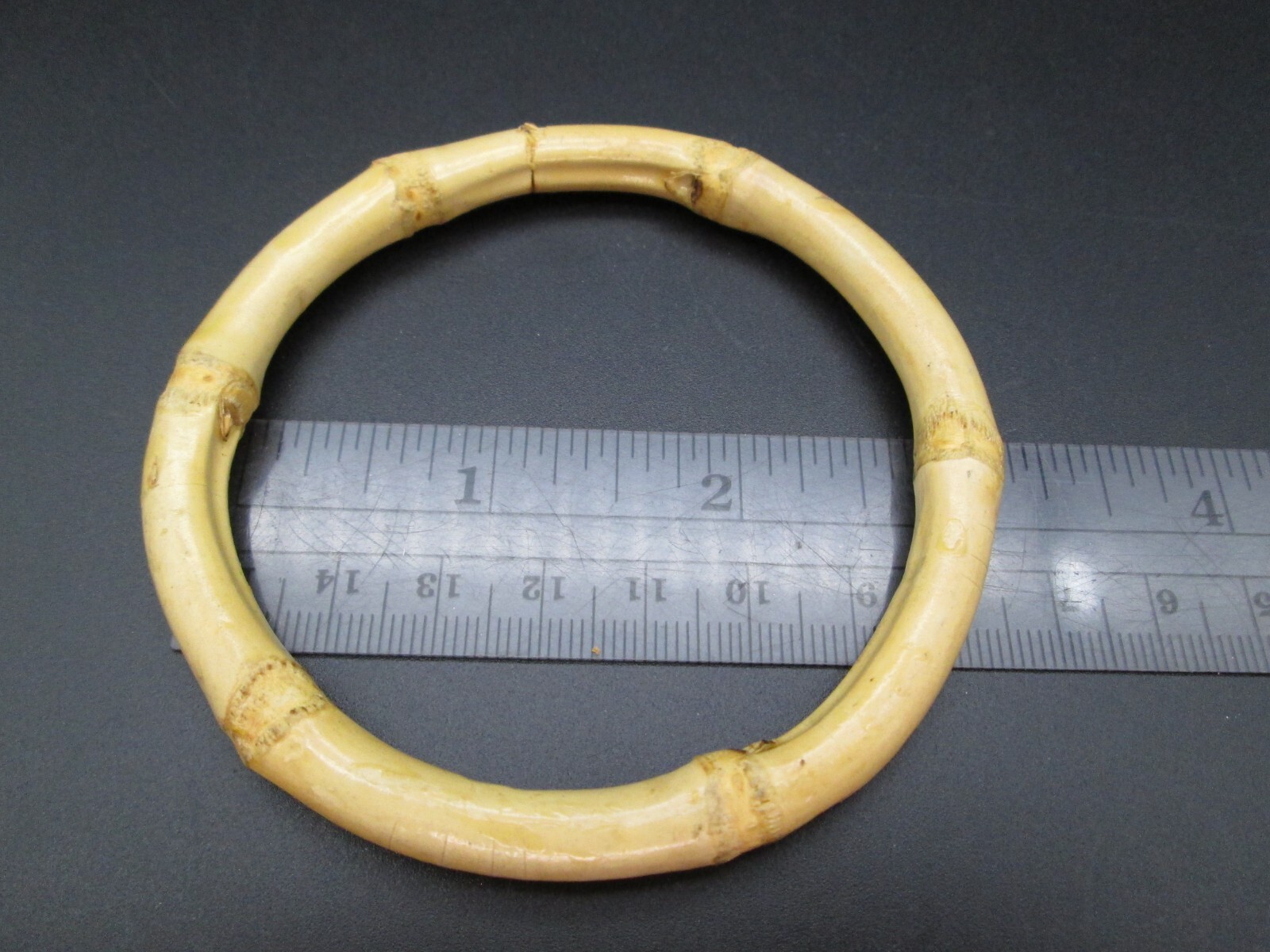 Bamboo Bangle Bracelet Genuine Natural Raised Dimensional Gorgeous 2.75″ Center
