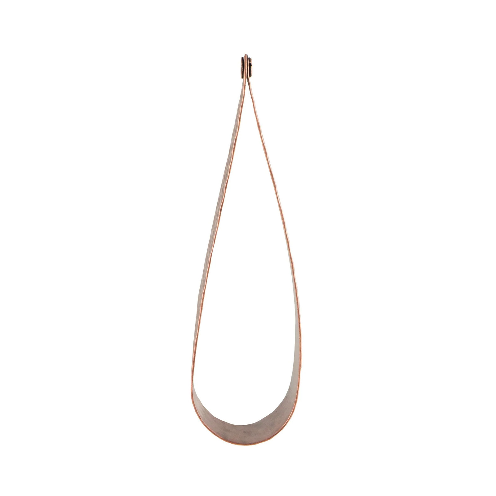 1 Hole Copper Ox Large Hammered 3D Teardrop Hoop Pendant 60x16mm (2)
