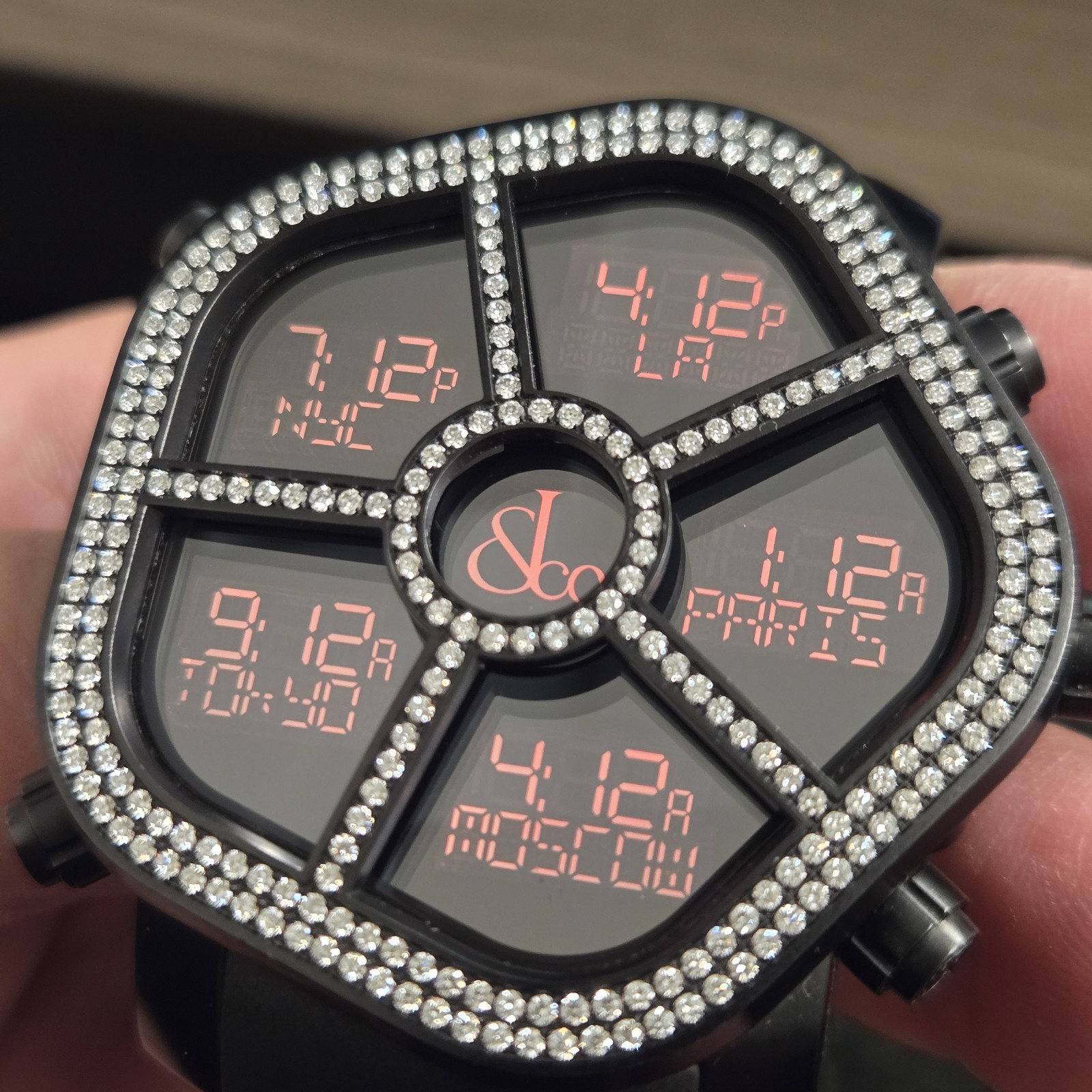 JACOB & CO 5 Time Zone Ghost 1.96ct VS White Diamond Watch JC-GST-WHD GMT MINT