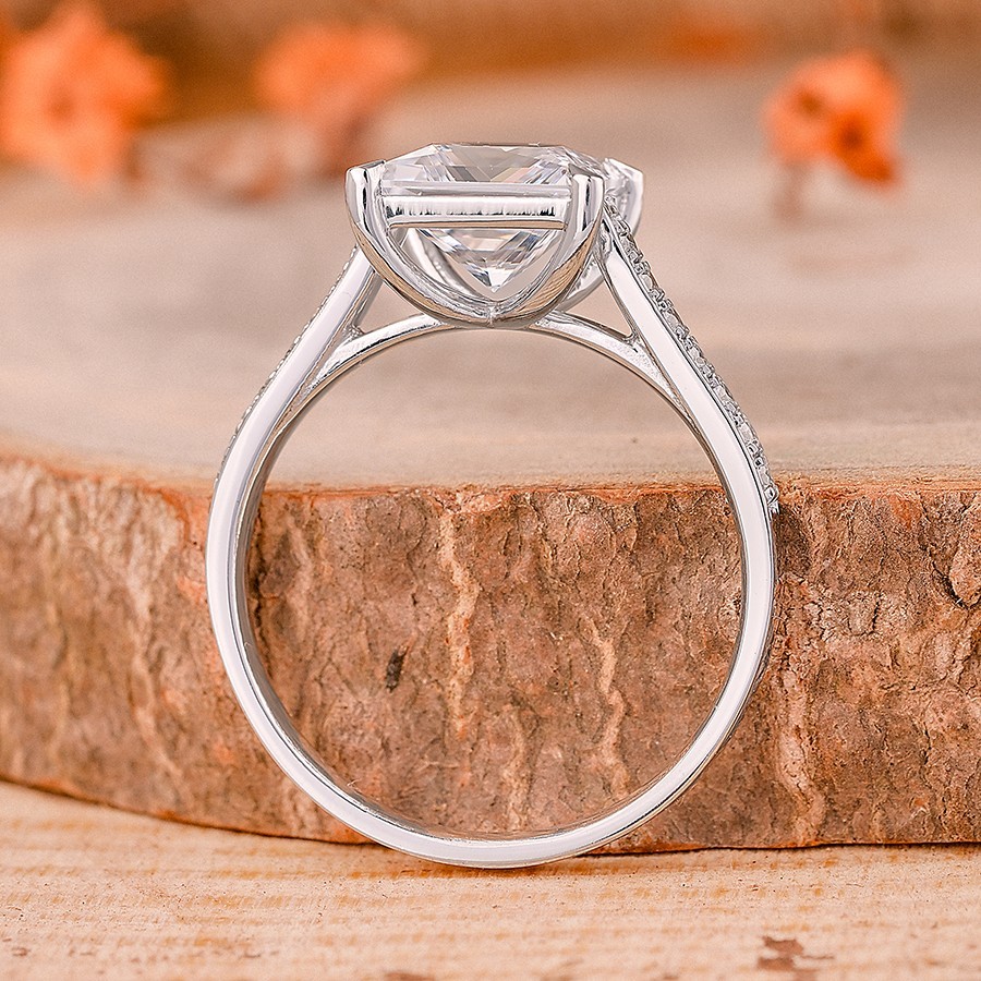 IGI Certified 3.17 CT Princess Lab Grown Diamond Engagement Ring 14k White Gold