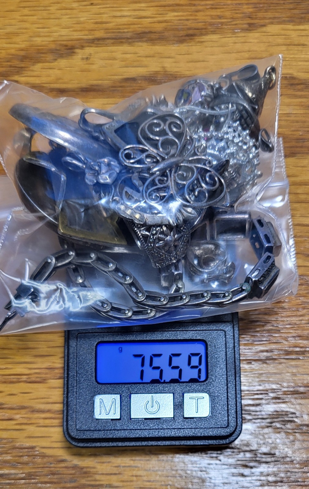 70+grams 22 Pices MARKED 925,SILVER EARRING,PENDANTS, BRACELET.WEARABLE,SELLABLE