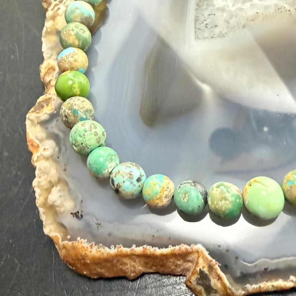 Southwestern Style 6mm Copper Navajo Pearl w/Hubei Turquoise Beads Necklace