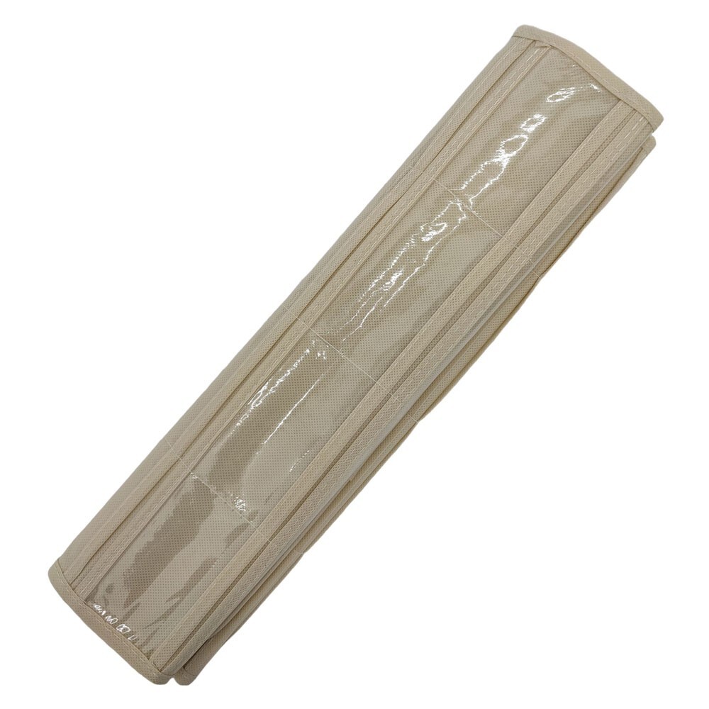 80 Pocket Hanging Jewelry Organizer Non-woven Fabrics Vinyl Metal Hanger Beige